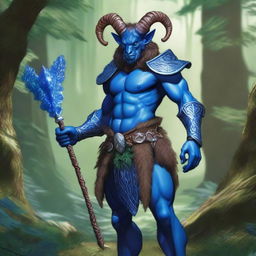 This is a high-definition digital art image of a Satyr Cleric from Dungeons and Dragons