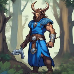 This is a top-quality digital art representation of a Satyr Cleric from Dungeons and Dragons