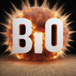 A large, spectacular explosion designed with a basketball court, using a basketball as the 'O' in the word 'BOOM'.