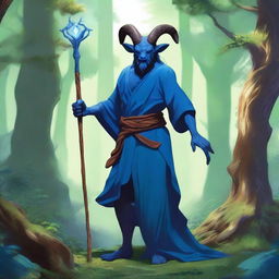 A high-resolution digital art image showcases a Satyr Sorcerer from Dungeons and Dragons