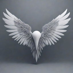 Generate a 3D logo that features stunningly detailed wings extending from its sides