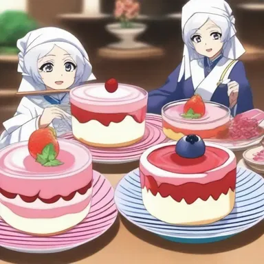 In the anime series, the characters prepared a special dessert in decorative ramequins for a culinary competition.