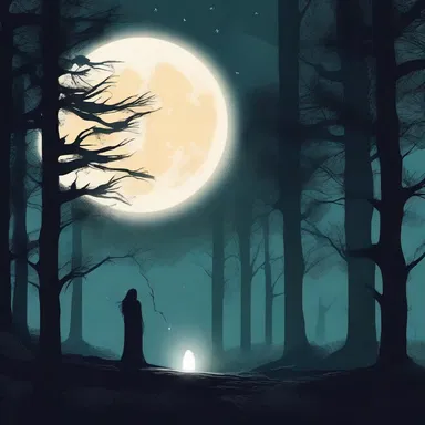 As the characters ventured into the haunted forest, they noticed an eerie glow emanating from a mysterious celestial body in the night sky.