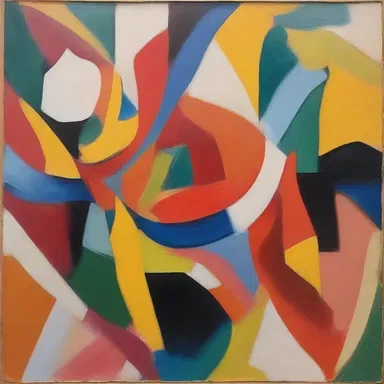The abstract painting was a perfect portrayal of inharmonic colors and shapes that created a sense of chaos.