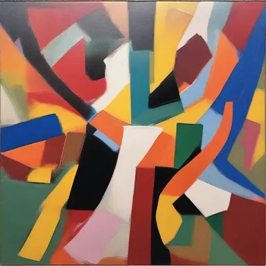 The abstract painting was a perfect portrayal of inharmonic colors and shapes that created a sense of chaos.