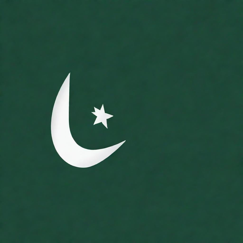 The flag of Pakistan, featuring a white star and crescent on a dark green field, with a white stripe on the left.