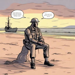 This is a high-quality digital art image that vividly portrays 'The Marine Soldier'