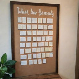 An entryway with a large board, covered in inspiring quotes, encouraging words, and a daily mantra for Motivational Monday, placed near tasty, nourishing meals.