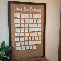 An entryway with a large board, covered in inspiring quotes, encouraging words, and a daily mantra for Motivational Monday, placed near tasty, nourishing meals.