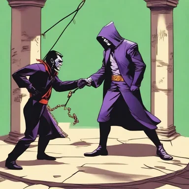 The villain skillfully set up a trap as a lure to capture the hero.