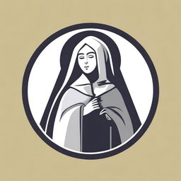 This is an expertly crafted logo design featuring Saint Rita