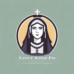 This is an expertly crafted logo design featuring Saint Rita