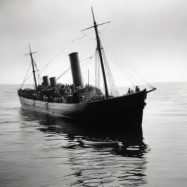 The movie portrayed the use of radiotelegraphy in the shipwreck scene, where the distressed passengers tried to send a distress signal.