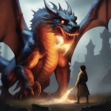 In the fantasy novel, the protagonist uses a magic spell to let loose a powerful dragon from its chains.