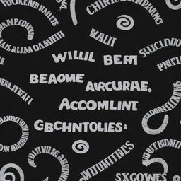 A black wallpaper featuring the phrase 'I WILL BECOME CHARTERED ACCOUNTANT' in bold, white, swirling lettering