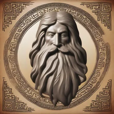 The ancient scriptures describe the deity as a hispid figure with a long beard and flowing hair.