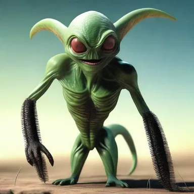 In the science fiction novel, the alien creature from planet Zog was depicted as a hispid being with sharp bristles covering its body.