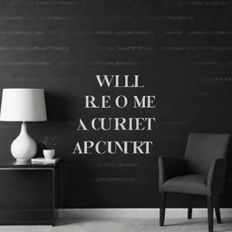 A sleek black wallpaper with the inspirational phrase 'I WILL BECOME CHARTERED ACCOUNTANT' in bold, elegant white characters.