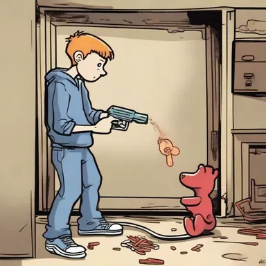 In the dark and eerie basement, he stumbled upon a zip gun, causing his heart to race with fear.
