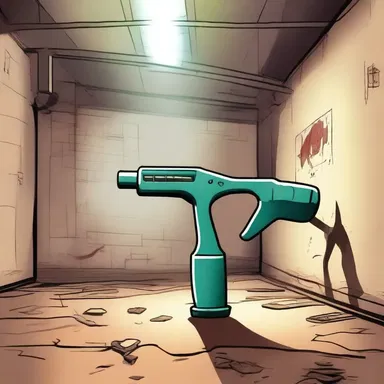 In the dark and eerie basement, he stumbled upon a zip gun, causing his heart to race with fear.