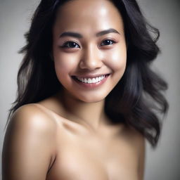 An ultra high-resolution, realistic photograph taken with a Nikon camera, capturing a beautiful young Indonesian woman