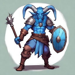 A sharp, detailed digital art piece depicts a unique Satyr Jester Fighter from Dungeons and Dragons