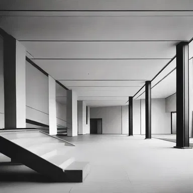 The modernist building featured clean lines and sneeringly minimalist decor.