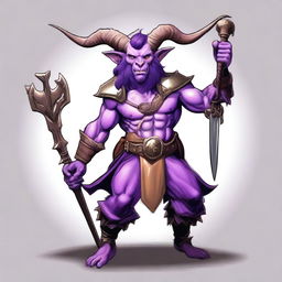 An exquisite digital art image presents a Satyr Jester Fighter from Dungeons and Dragons