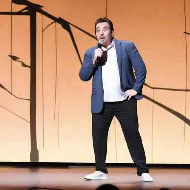 The comedian delivered a hilarious off-the-cuff performance during a live cartoon show.