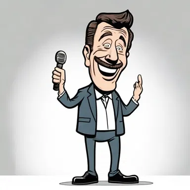 The comedian delivered a hilarious off-the-cuff performance during a live cartoon show.