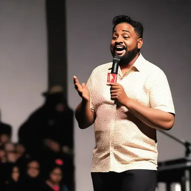 The stand-up comedian came up with an off-the-cuff joke that had the entire audience in stitches.