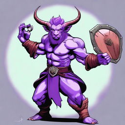 A vivid digital art image captures a unique character - a Satyr Fighter in the role of a Jester, from Dungeons and Dragons