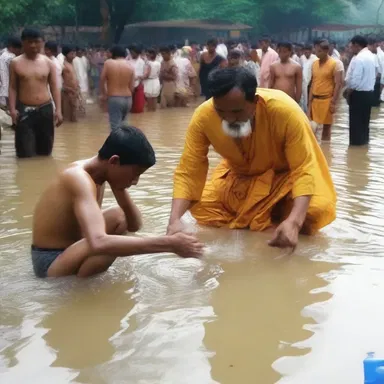 The defiler of holy water polluted the sacred river, causing outrage among the worshippers.