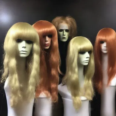 The haunted house had a room full of eerie wigs that would spook anyone who entered.