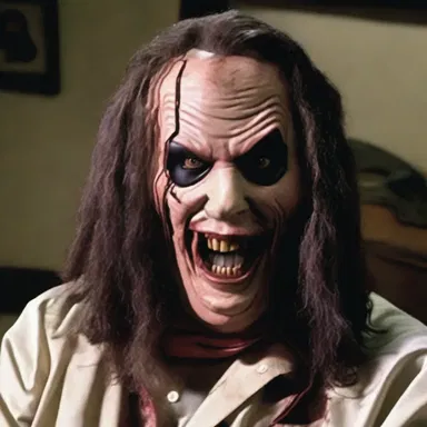 The horror movie villain received a terrifying wig from his victim as a twisted revenge.