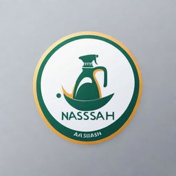 Design a well-defined and distinctive logo for a cleaning products company named 'nassah'. Incorporate symbols of cleanliness and quality in a striking and modern style.