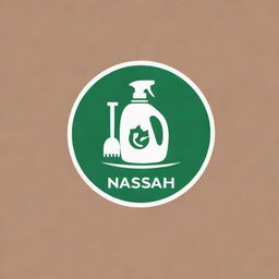 Design a well-defined and distinctive logo for a cleaning products company named 'nassah'. Incorporate symbols of cleanliness and quality in a striking and modern style.