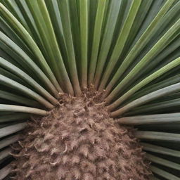 A detailed, close up image of the root system of a Cycas plant, showing its unique structure in natural, earthy tones.