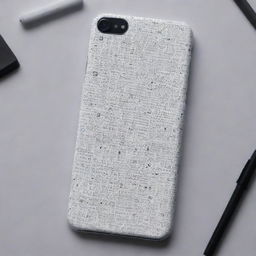 Design a phone skin wrap filled with messy physics equations, laid out on a sheet.