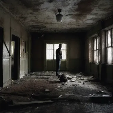 In the horror movie, the protagonists take shelter in an abandoned house, only to discover a sinister secret hidden beneath the floorboards - a horrific junk pile of decaying bodies.