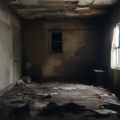 In the horror movie, the protagonists take shelter in an abandoned house, only to discover a sinister secret hidden beneath the floorboards - a horrific junk pile of decaying bodies.