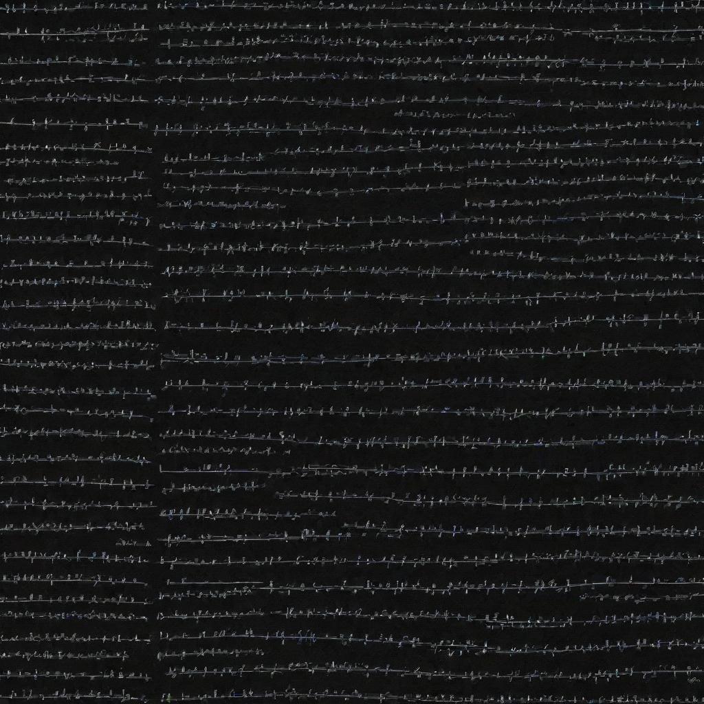 Design a wrap filled with messy math equations, set against a stark black background. The equations should be in bold, written in white colour.