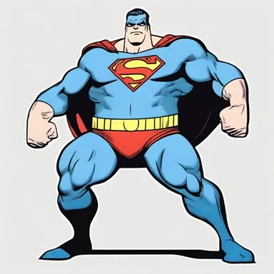 The superhero in the comics had a protuberant belly that he proudly displayed while fighting crime.