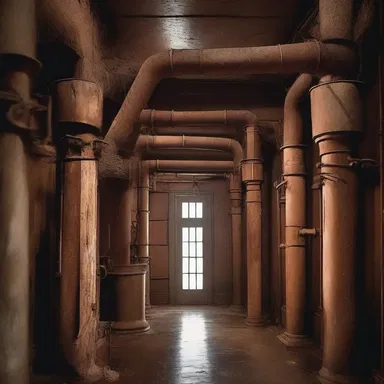 In the old haunted mansion, the ghostly sounds of a rusty auger scratching against the pipes sent shivers down their spines.