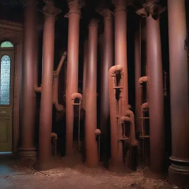 In the old haunted mansion, the ghostly sounds of a rusty auger scratching against the pipes sent shivers down their spines.