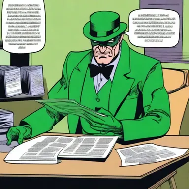 In the comic book series 'The Riddler', the villain often uses elaborate letter bombs encoded with puzzles to target Batman.