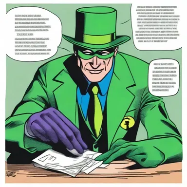 In the comic book series 'The Riddler', the villain often uses elaborate letter bombs encoded with puzzles to target Batman.