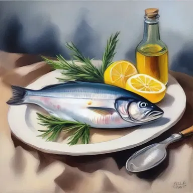 The artist painted a beautiful still life of a herring.