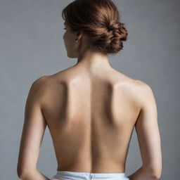 Aesthetic image of a woman's back, displaying strength and elegance