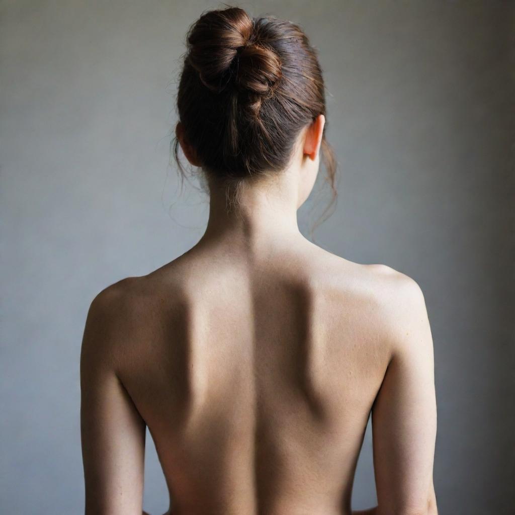 Aesthetic image of a woman's back, displaying strength and elegance